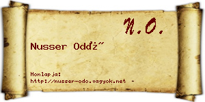 Nusser Odó névjegykártya